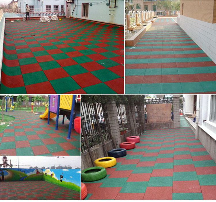 Rubber Tile Floor Rubber Mat Flooring Kindergarten Rubber Floor Tiles